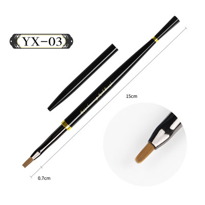 Fekete Nail Art Brush Gél ecset manikűrhöz Akril UV gél hosszabbító toll hal körömlakk festő ecset körömecset