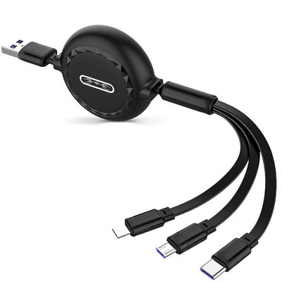 Καλώδιο USB τύπου C 3 σε 1 γρήγορου φορτιστή για Samsung POCO Huawei Xiaomi 6 7 Τηλέφωνο Android Φόρτιση Micro USB C Ανασυρόμενο καλώδιο