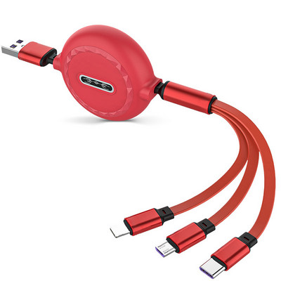 Καλώδιο USB τύπου C 3 σε 1 γρήγορου φορτιστή για Samsung POCO Huawei Xiaomi 6 7 Τηλέφωνο Android Φόρτιση Micro USB C Ανασυρόμενο καλώδιο
