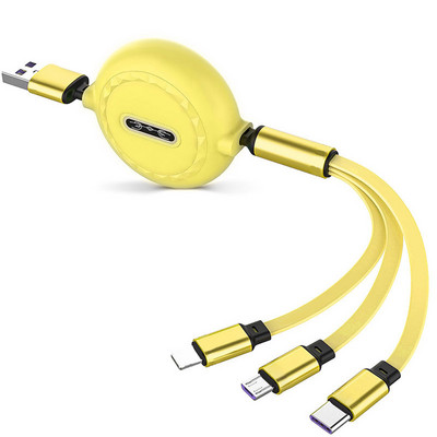 Καλώδιο USB τύπου C 3 σε 1 γρήγορου φορτιστή για Samsung POCO Huawei Xiaomi 6 7 Τηλέφωνο Android Φόρτιση Micro USB C Ανασυρόμενο καλώδιο