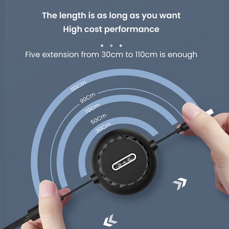 Καλώδιο USB τύπου C 3 σε 1 γρήγορου φορτιστή για Samsung POCO Huawei Xiaomi 6 7 Τηλέφωνο Android Φόρτιση Micro USB C Ανασυρόμενο καλώδιο