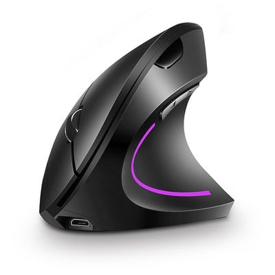 ONLIVING Ergonomikus vezeték nélküli egér 2.4G USB újratölthető függőleges egér, állítható DPI 800 1200 1600 2400 otthoni irodai számítógéphez