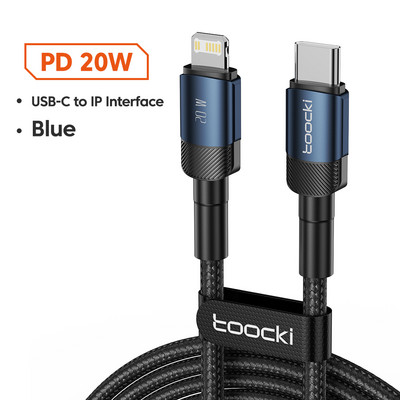 Καλώδιο USB C Toocki PD 20W για iPhone 14 13 12 11 Pro Max 8 7 Plus Fast Charger Καλώδιο φόρτισης τηλεφώνου για iPad Καλώδιο δεδομένων iPhone