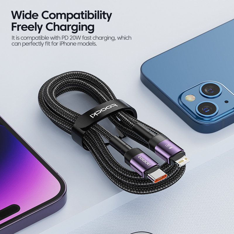Καλώδιο USB C Toocki PD 20W για iPhone 14 13 12 11 Pro Max 8 7 Plus Fast Charger Καλώδιο φόρτισης τηλεφώνου για iPad Καλώδιο δεδομένων iPhone