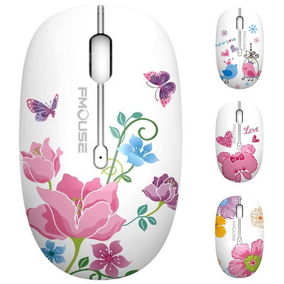 M101 Wireless Mouse 2.4G Cute Silent Optical Cartoon Computer Mice With USB Receiver 1600DPI for Laptop Kid Girl Gift Macbook