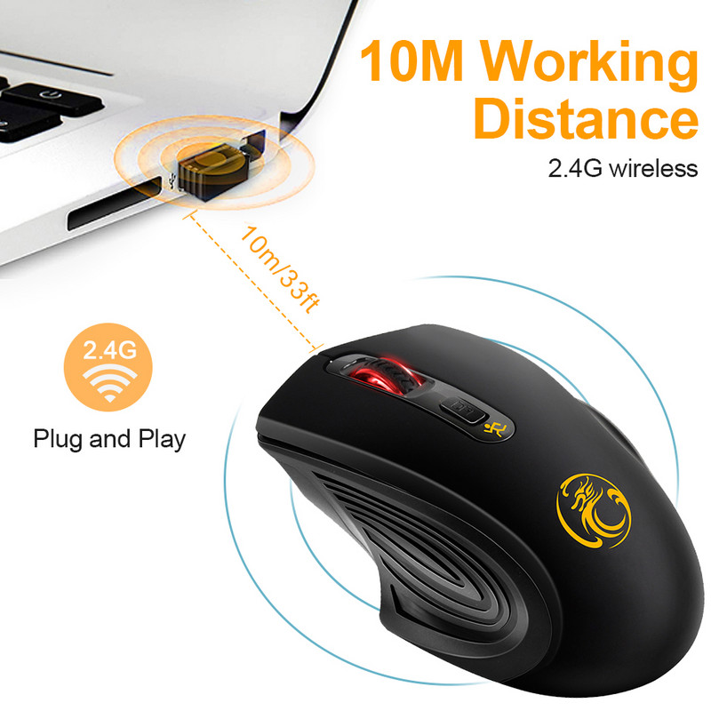 Mouse fără fir computer ergonomic mause 2.4G optic silențios mouse-uri PC Mini 4 butoane 2000DPI Mouse usb fără zgomot pentru laptop pc mac