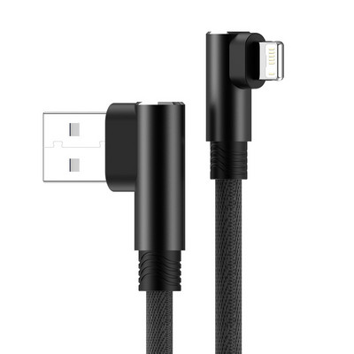 USB-kábel iPhone 12 13 11 Pro Max X XR 6s 7 8 Plus SE iPad hosszú 3 m 90 fokos gyorstöltés adat töltő kábel mobiltelefonhoz vezeték