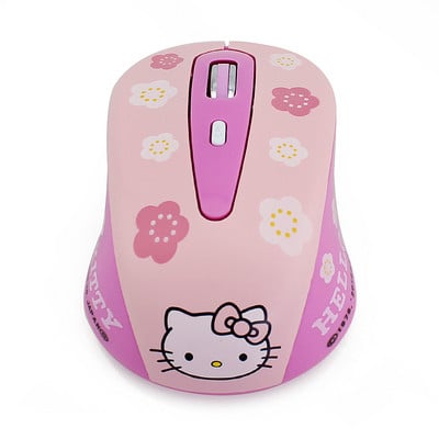 2,4G vezeték nélküli számítógépes egér Ergonomikus, csendes, kreatív Mause Hallo Kitty aranyos egérlány rózsaszín ajándék laptop PC-hez MAC számítógéphez