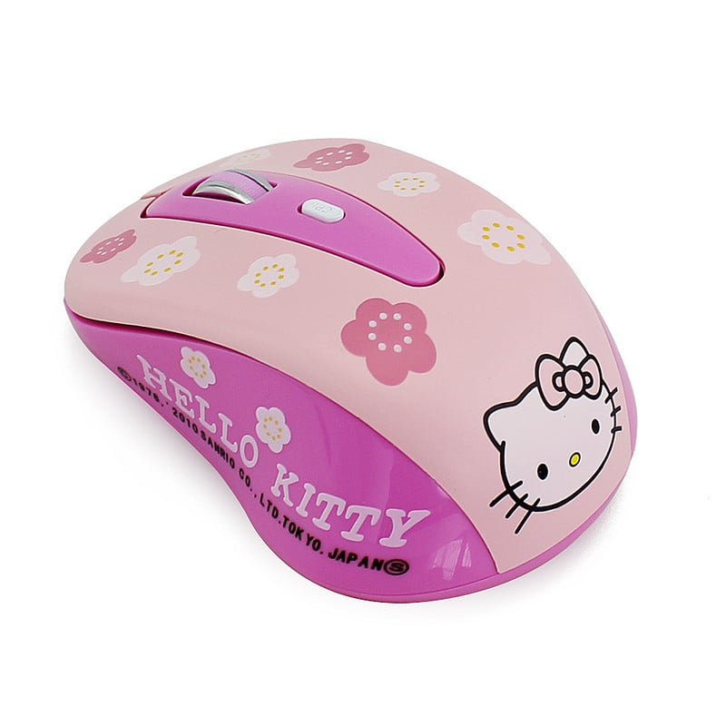 2,4G vezeték nélküli számítógépes egér Ergonomikus, csendes, kreatív Mause Hallo Kitty aranyos egérlány rózsaszín ajándék laptop PC-hez MAC számítógéphez