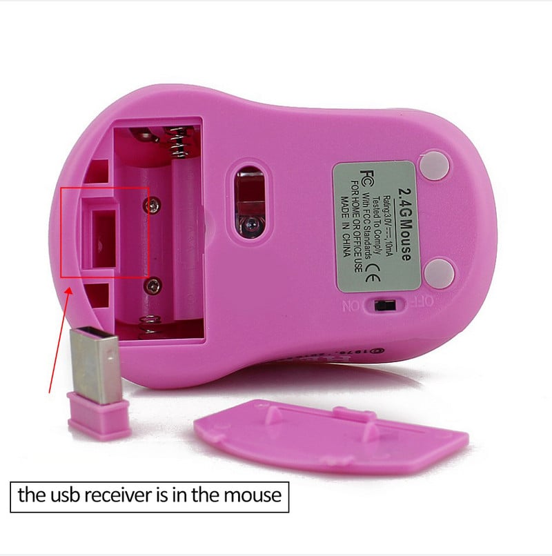 2,4G vezeték nélküli számítógépes egér Ergonomikus, csendes, kreatív Mause Hallo Kitty aranyos egérlány rózsaszín ajándék laptop PC-hez MAC számítógéphez
