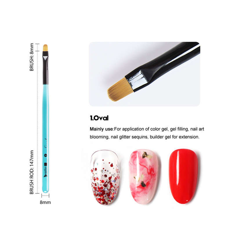 Beautilux Blue Crystal Nail Perie Nails Art Design Liner Acrilic French Extensie unghii Pensule Gel Materiale pentru profesioniști