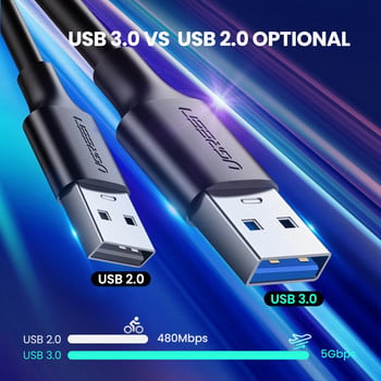UGREEN USB Type C 5 Gbps кабел за Samsung Galaxy S9 Note 8 9 USB 3.0 Type-C 3A Кабел за данни за бързо зареждане за Xiaomi 11 USB кабел