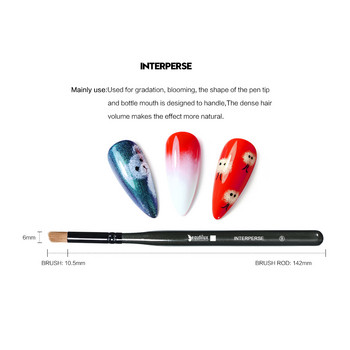 Четка за нокти Beautilux Висококачествена четка за гел за нокти Цветно рисуване Чертеж на линии Шаблон Изработка на гел лак Професионална четка за нокти
