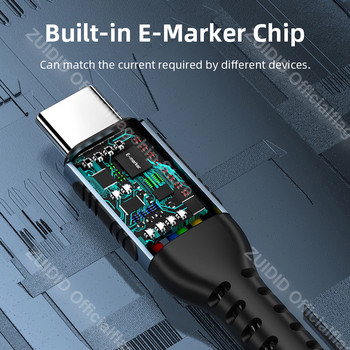 Καλώδιο Quick Charge 4.0 USB C σε USB Type C για MacBook Pro PD 100W 5A Γρήγορη φόρτιση για Samsung Xiaomi mi 10 Καλώδιο φόρτισης 1/2M
