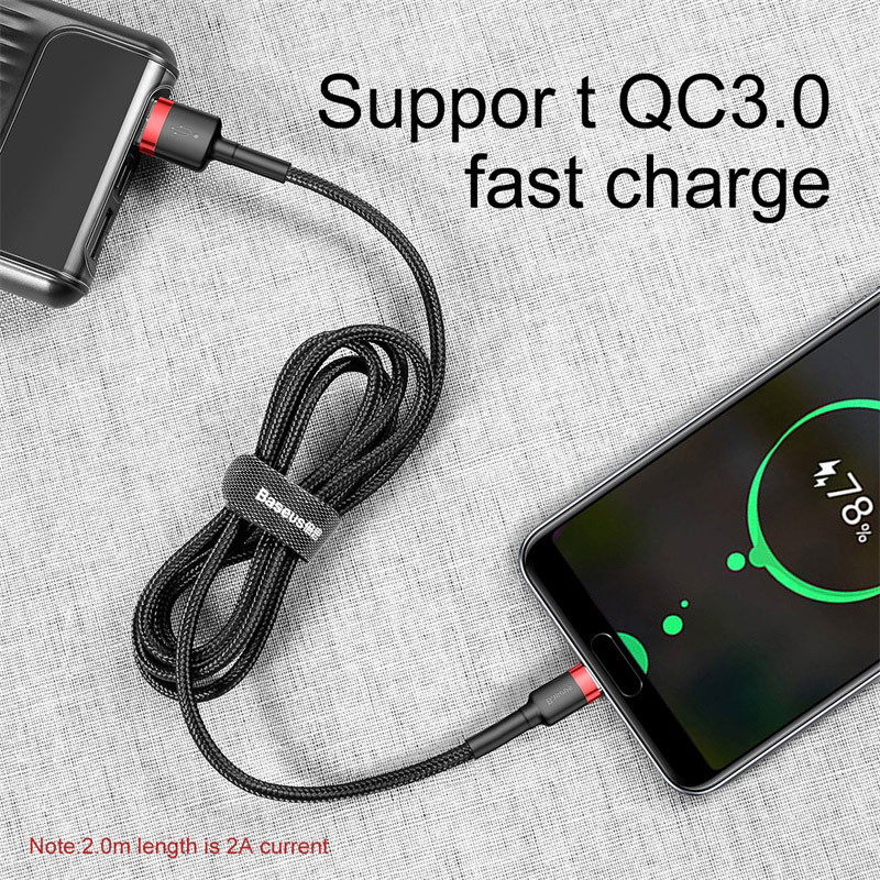 Baseus USB Type C kábel gyorstöltés Samsunghoz Huawei 3A 2A USB C mobiltelefon adatkábel töltés USB Type-C eszközökhöz