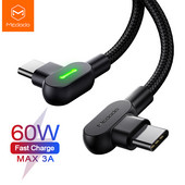 Mcdodo 60W PD USB Type-C do Type-C dátový kábel 3A pre Xiaomi Samsung Huawei Macbook Pro notebook telefón rýchle nabíjanie dvojitý ohybný kábel