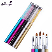 Monja Nail Art strassz fogantyú faragó ecset akril UV gél körmök francia vonalak bélés barkács design rajztoll manikűr eszköz