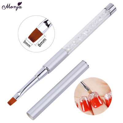 Monja Nail Art strassz fogantyú faragó ecset akril UV gél körmök francia vonalak bélés barkács design rajztoll manikűr eszköz