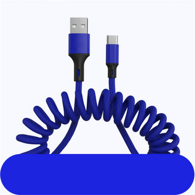 URVNS 5A Καλώδιο γρήγορης φόρτισης USB 1,5 m Καλώδιο δεδομένων ελατηρίου Τύπος C Μικροφορτιστής Για Samsung Xiaomi Huawei iPhone