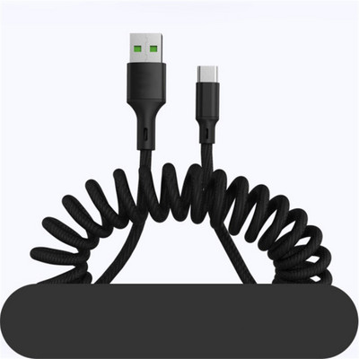 URVNS 5A Καλώδιο γρήγορης φόρτισης USB 1,5 m Καλώδιο δεδομένων ελατηρίου Τύπος C Μικροφορτιστής Για Samsung Xiaomi Huawei iPhone