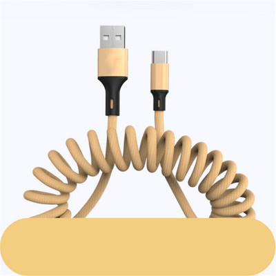 URVNS 5A Καλώδιο γρήγορης φόρτισης USB 1,5 m Καλώδιο δεδομένων ελατηρίου Τύπος C Μικροφορτιστής Για Samsung Xiaomi Huawei iPhone
