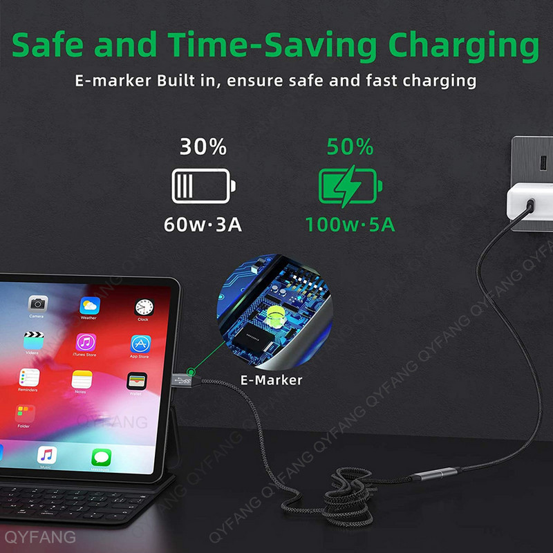 Predlžovací kábel USB C, USB 3.1 10 Gbps, PD100W, samec-samica, predlžovací kábel typu C, Thunderbolt 3 pre Nintendo Switch, MacBook