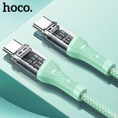 Cablu HOCO Transparent 60W USB C la USB tip C cablu USBC PD pentru încărcare rapidă Cablu USB-C 3A tip C pentru Samsung Xiaomi12 POCO