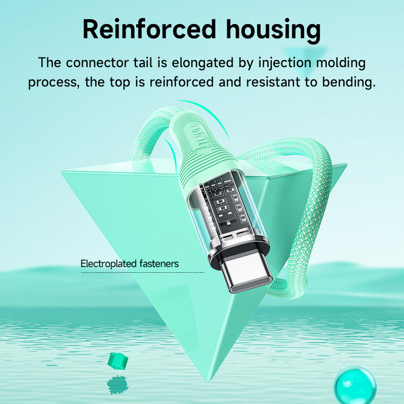 Cablu HOCO Transparent 60W USB C la USB tip C cablu USBC PD pentru încărcare rapidă Cablu USB-C 3A tip C pentru Samsung Xiaomi12 POCO