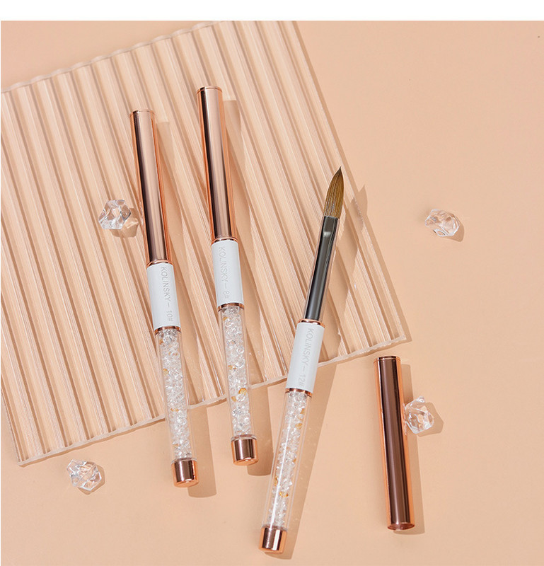 100%-os tisztaságú Kolinsky Sable körömkefe akril púderecsetek körömhosszabbító eszközök professzionális Nails Art toll