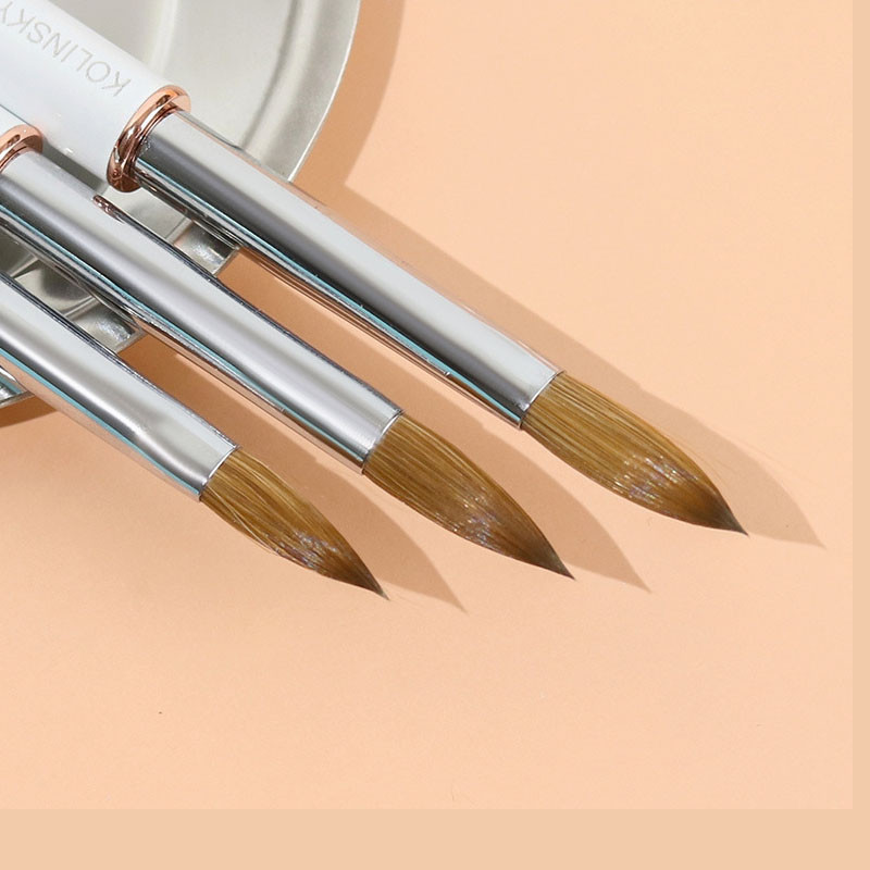 100%-os tisztaságú Kolinsky Sable körömkefe akril púderecsetek körömhosszabbító eszközök professzionális Nails Art toll