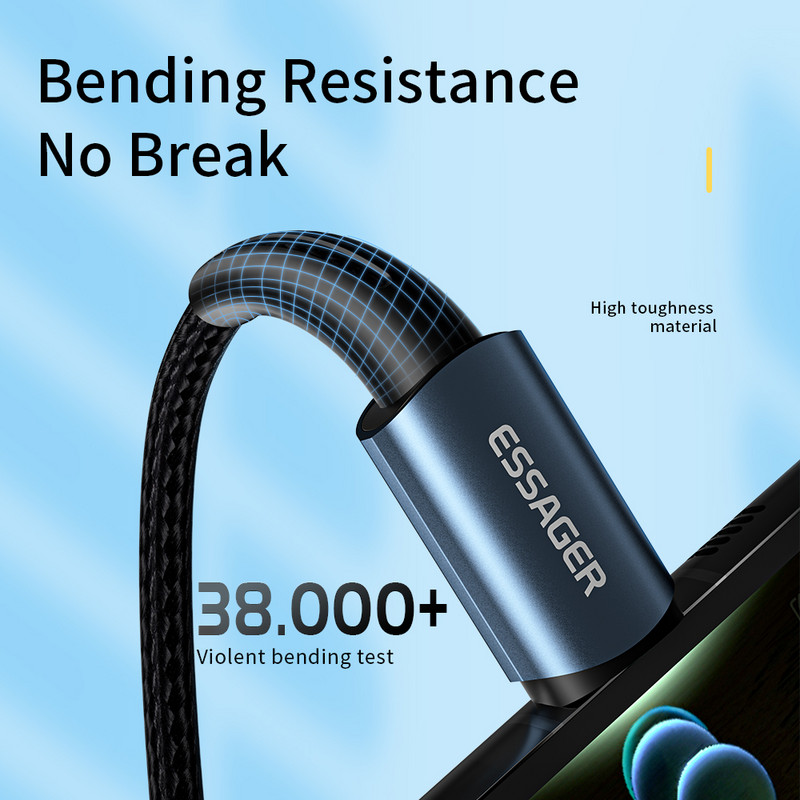 Essager PD100W típusú CC-C kábel gyorstöltő mobil mobiltelefon töltőkábel Xiaomi Samsung Huawei Macbook iPad készülékhez