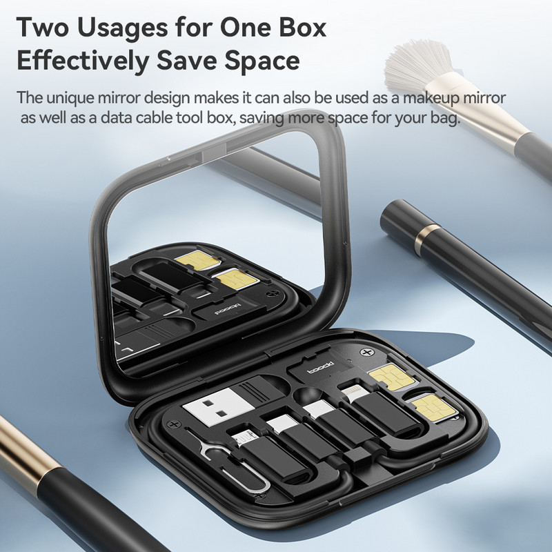 Toocki 4 az 1-ben USB C - USB C kábel PD 60 W gyorstöltő adatkábel iPhone Xiaomi Type C mikrokábel tárolódobozzal