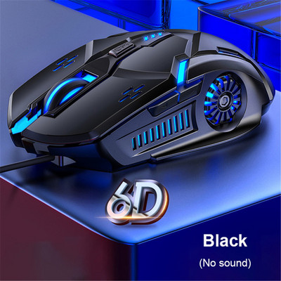 Miš za igranje Žičani miš za isključivanje zvuka Miš za igrače 6 tipki Svjetleći USB računalni miš za računalo PC Laptop Gaming