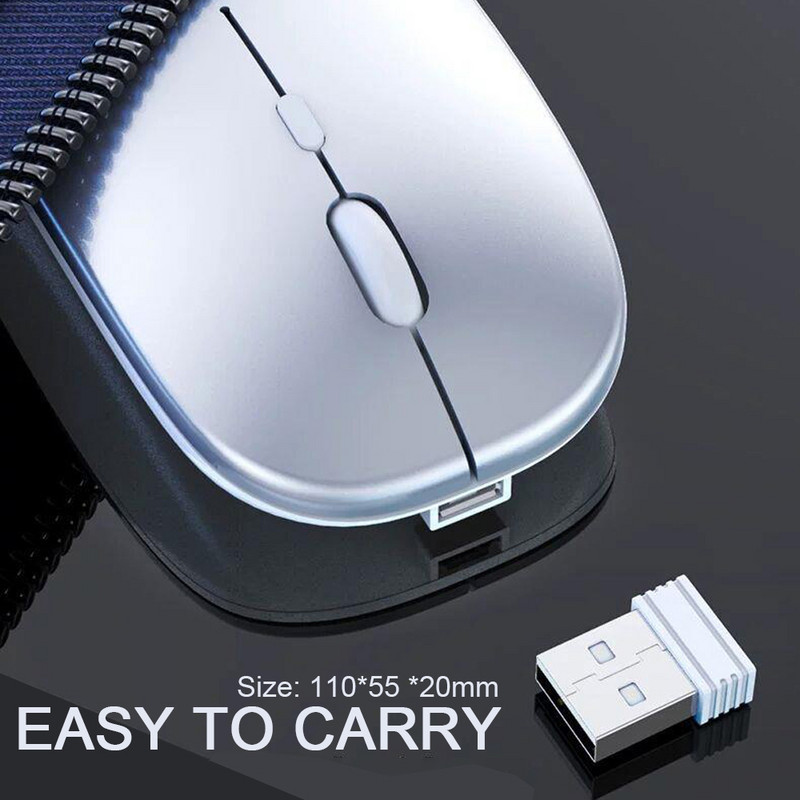 Ασύρματο ποντίκι Bluetooth Επαναφορτιζόμενο ποντίκι 2.4G Super Slim Silent Mause Εργονομικά ποντίκια παιχνιδιού για φορητό υπολογιστή