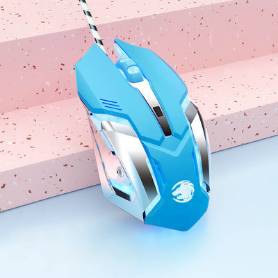 Vezetékes játékegér Silent Mause Ergonomikus 4 gombos háttérvilágítású Mini Magic egér laptop számítógéphez PC-játékos csendes egér Ajándék lányoknak