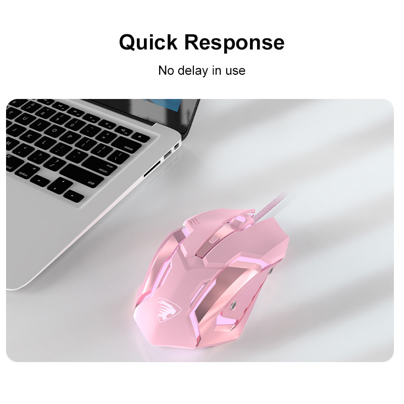 Vezetékes játékegér Silent Mause Ergonomikus 4 gombos háttérvilágítású Mini Magic egér laptop számítógéphez PC-játékos csendes egér Ajándék lányoknak