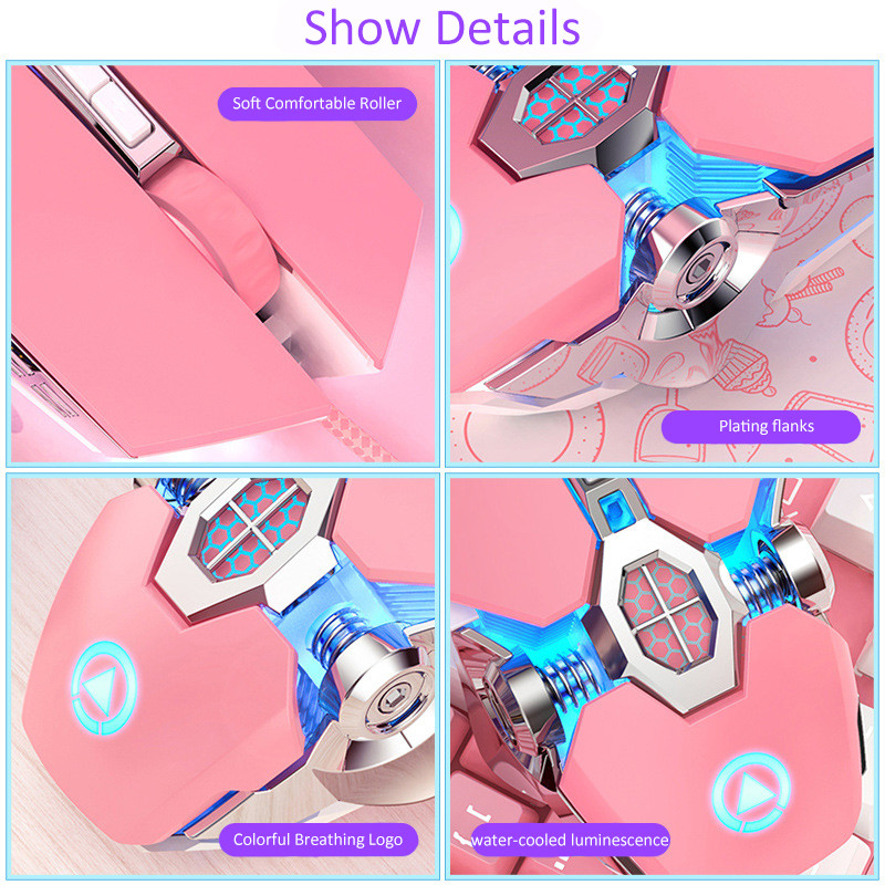 Mouse silențios pentru jocuri cu fir 3200 DPI LED retroiluminat USB optic ergonomic mouse cu fir mouse pentru computer pentru jocuri pentru laptop, șoareci