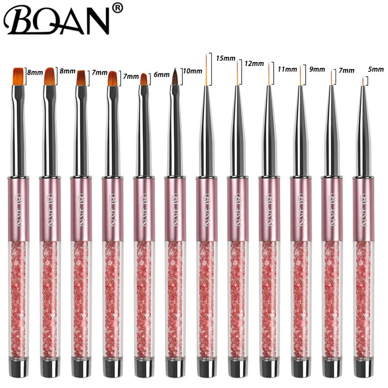 BQAN Professional 5/7/9/11/12/15 mm körömkefe Kézi rajz tippek Rajzvonal Festés Toll Eszközök Manikűr köröm ecset díszítés