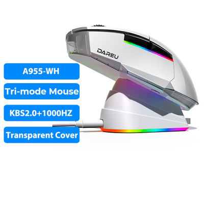 DAREU trīsrežīmu spēļu pele AIM-WL sensors Bluetooth vadu 2.4G peles ar uzlādes pamatni Viegla dizaina pele klēpjdatora spēlētājam