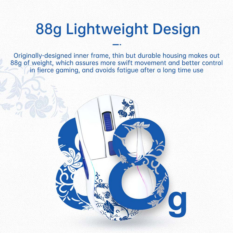 DAREU trīsrežīmu spēļu pele AIM-WL sensors Bluetooth vadu 2.4G peles ar uzlādes pamatni Viegla dizaina pele klēpjdatora spēlētājam