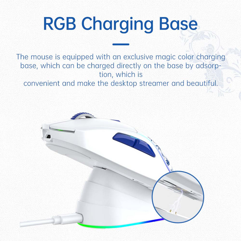 DAREU trīsrežīmu spēļu pele AIM-WL sensors Bluetooth vadu 2.4G peles ar uzlādes pamatni Viegla dizaina pele klēpjdatora spēlētājam