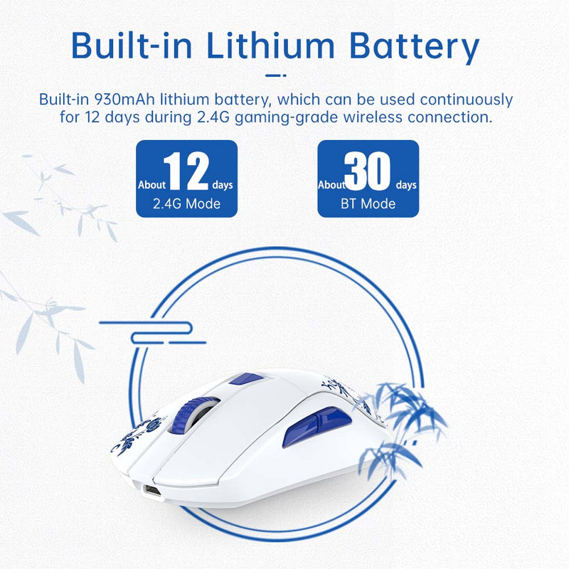 DAREU trīsrežīmu spēļu pele AIM-WL sensors Bluetooth vadu 2.4G peles ar uzlādes pamatni Viegla dizaina pele klēpjdatora spēlētājam