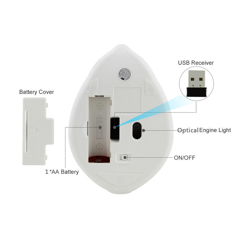 Aranyos rajzfilm vezeték nélküli egér USB optikai számítógép mini egér 1600DPI hörcsög design kis kézi egerek laptophoz
