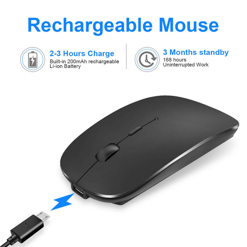 Vékony USB optikai újratölthető vezeték nélküli egér 2.4G vevő szupervékony egér vezeték nélküli számítógép PC laptop asztali számítógép