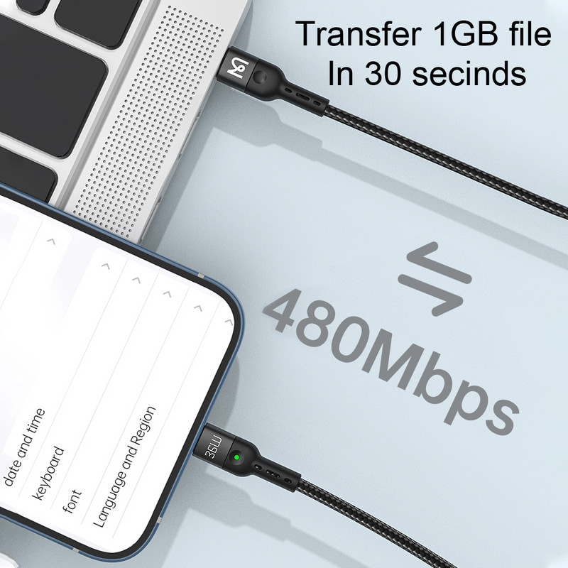 Mcdodo 36W PD Type C iki žaibo automobilio spyruoklinis kabelis skirtas iPhone 14 13 12 11 Pro XS MAX Retractab greito įkrovimo prailginimo duomenų laidas