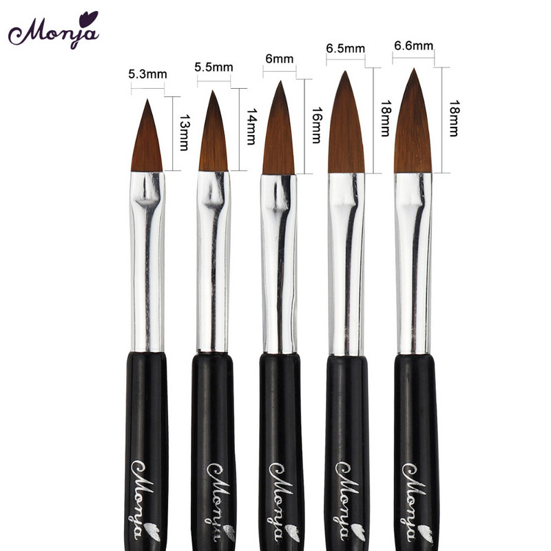 Monja 5db Nail Art akril folyékony por faragás virágformáló építőkefe toll manikűr eszközök