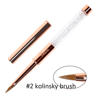 BQAN 1db 4#6#8# köröm ecset UV gél lakk festő ecset kék strassz fogantyú körömrajzoló ecset DIY manikűr tervező eszköz