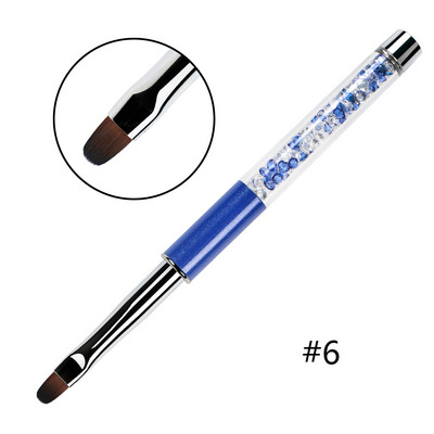 BQAN 1db 4#6#8# köröm ecset UV gél lakk festő ecset kék strassz fogantyú körömrajzoló ecset DIY manikűr tervező eszköz