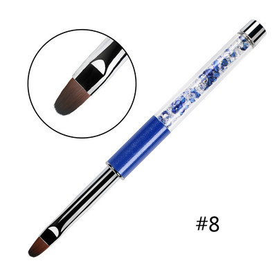 BQAN 1db 4#6#8# köröm ecset UV gél lakk festő ecset kék strassz fogantyú körömrajzoló ecset DIY manikűr tervező eszköz