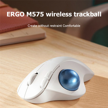 Logitech ERGO M575 Безжичен тракбол Ергономична мишка 5 бутона Безжични 2,4 GHz мишки за офис рисуване Компютърни аксесоари